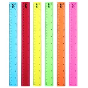 mr. pen- rulers, rulers 12 inch, 6 pack, assorted colors, kids ruler for school, rulers for kids, ruler with centimeters and inches, plastic rulers, kids ruler, school ruler, standard ruler, clear