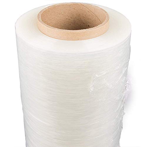 PackageZoom 4 Rolls 18" x 1500 Ft Stretch Wrap Heavy Duty, Industrial Strength Shrink Wrap, 55 Gauge High Performance Stretch Film Replaces 80 Gauge Low Films, Clear Hand Stretch Wrap