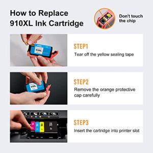 myCartridge PHOEVER 910XL Ink Cartridges Remanufactured Ink Replacement for HP 910 XL Ink Cartridges for OfficeJet Pro 8022 8025 8035 8028 8020 8015 Printer HP 910XL Ink Combo Pack (4-Pack)
