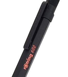 rOtring 600 Ballpoint Pen, Medium Point, Black Ink, Black Barrel, Refillable