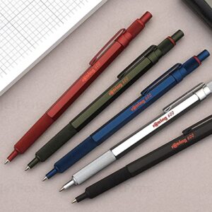 rOtring 600 Ballpoint Pen, Medium Point, Black Ink, Black Barrel, Refillable