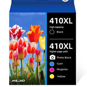 410XL Ink Cartridges Combo Pack Remanufactured for Epson 410XL 410 XL T410XL Ink Cartridges for Epson Printers XP-830 XP-640 XP-530 XP-630 XP-635 XP-7100 (Black, Cyan, Magenta, Yellow, Photo Black)