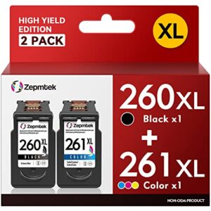 260xl 261xl black color combo pack ink,for canon 260 and 261 ink cartridges,for pg-260 cl-261,for canon pg-260xl cl-261xl 260 261 for pixma ts6420 ts5320 tr7022 tr7020 ts5300 printer(1 black,1 color)