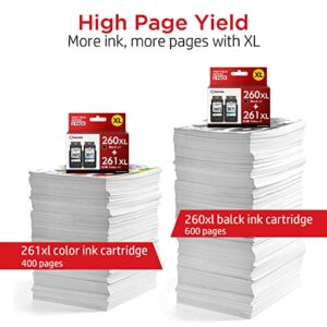 260XL 261XL Black Color Combo Pack Ink,for Canon 260 and 261 Ink Cartridges,for PG-260 CL-261,for Canon PG-260XL CL-261XL 260 261 for Pixma TS6420 TS5320 TR7022 TR7020 TS5300 Printer(1 Black,1 Color)