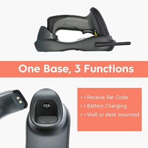 NADAMOO Wireless Barcode Scanner with USB Cradle Charging Base 328Ft Long Transmission Handheld 1D Cordless Laser Barcode Reader Portable Bar Code Scanning for Retail Supermaket Warehouse