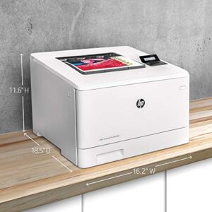 HP Color Laserjet Pro M454dn Print only Wired Laser Printer, 2-line Backlit LCD Display, 28 ppm, Auto Duplex Printing, 600 x 600 dpi, 8.5 x 14, USB 2.0, Ethernet, White, Cbmou Printer Cable