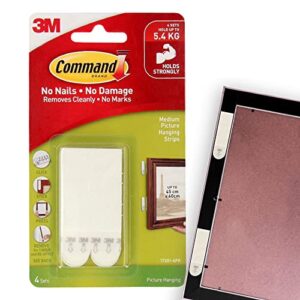 command white 12 lb picture hanging strips, decorate damage-free, indoor use (17201-4pk-es)