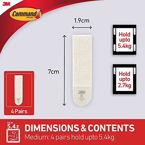 Command White 12 lb Picture Hanging Strips, Decorate Damage-Free, Indoor Use (17201-4PK-ES)