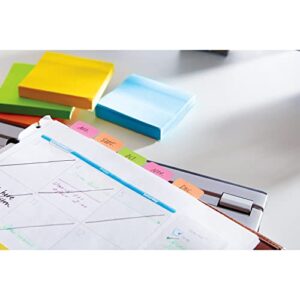 Post-it Tabs, 1 in Solid, Aqua, Yellow, Pink, Violet, 22/Color, 88/Dispenser (686-AYPV1IN)