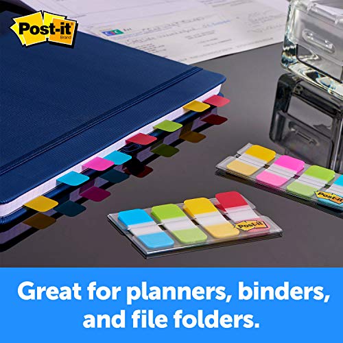 Post-it Tabs, 1 in Solid, Aqua, Yellow, Pink, Violet, 22/Color, 88/Dispenser (686-AYPV1IN)