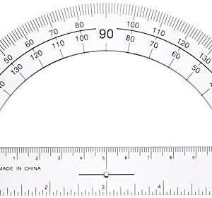 Sparco Plastic Protractor, 6-Inch Long, Clear (SPR01490)