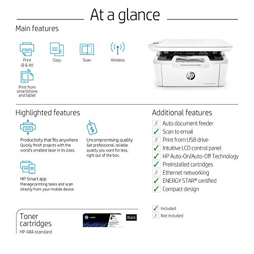 HP Laserjet Pro M29w All-in-One Wireless Monochrome Laser Printer with Mobile Printing (Y5S53A) (Renewed)