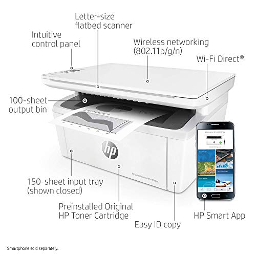 HP Laserjet Pro M29w All-in-One Wireless Monochrome Laser Printer with Mobile Printing (Y5S53A) (Renewed)