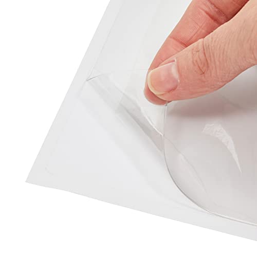 Juvale 100 Pack Plastic Label Holders for 3x5 Index Cards, Clear Self-Adhesive Pockets for Office Supplies