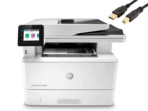 HP Laserjet Pro M428fdw Monochrome Wireless Laser Printer, Print & Copy & Scan & Fax, 40ppm, Wi-Fi, 4800 x 600dpi, 2.7" Color Touchscreen Display, Auto 2-Sided Printing, PC Mall USB Printer Cable