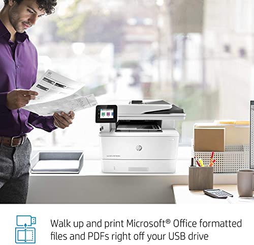 HP Laserjet Pro M428fdw Monochrome Wireless Laser Printer, Print & Copy & Scan & Fax, 40ppm, Wi-Fi, 4800 x 600dpi, 2.7" Color Touchscreen Display, Auto 2-Sided Printing, PC Mall USB Printer Cable