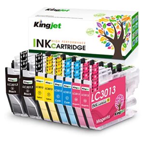 kingjet lc3013 compatible ink cartridge replacement for brother lc-3013 lc3011, 8 pack use with mfc-j491dw mfc-j497dw mfc-j690dw mfc-j895dw printers for brother lc3013 ink cartridges
