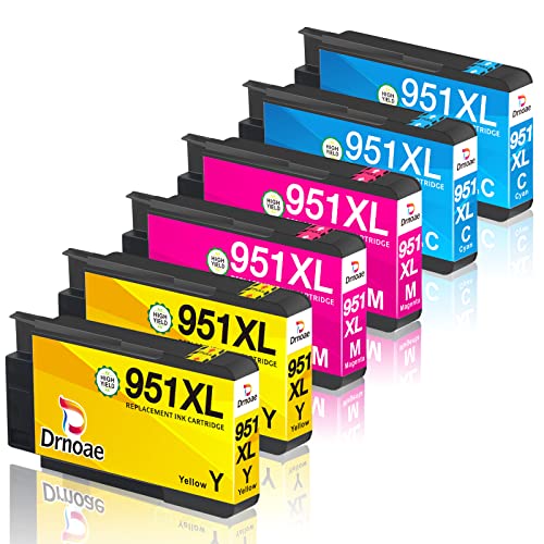 951XL Ink Cartridges for HP Printers, Compatible for HP officejet pro 8600 8610 8620 8630 8100 8625 8615 8616 8625 8640 8660 251DW 276DW 271DW Ink Cartridges, 6 Pack