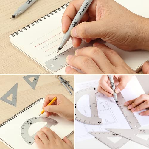 Mr. Pen- Professional Geometry Set, 15 pcs, Geometry Kit for Artists and Students, Geometry Set, Metal Rulers and Compasses, Drawing Tools, Drafting Supplies, Drafting Set, Drafting Tools and Kits