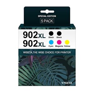902xl ink cartridges for hp printers replacement for 902xl 902 xl ink use with officejet pro 6978 6968 6958 6970 printers (902xl ink cartridges combo pack, 2 black, cyan, magenta, yellow)