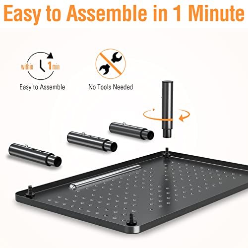 ELIVED 2 Pack Monitor Stand Riser - 3 Height Adjustable Monitor Stand for Laptop, Computer, PC, Printer, Mesh Metal Monitor Riser for Desktop Organizer.