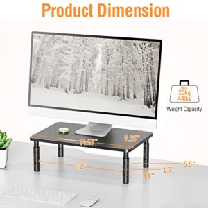 ELIVED 2 Pack Monitor Stand Riser - 3 Height Adjustable Monitor Stand for Laptop, Computer, PC, Printer, Mesh Metal Monitor Riser for Desktop Organizer.