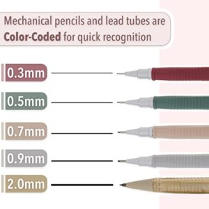 Mr. Pen- Mechanical Pencil Set with Leads and Eraser Refills, 5 Sizes - 0.3, 0.5, 0.7, 0.9 and 2 Millimeters, Sketching Pencils, Drafting Pencil, Mechanical Pencils for Drawing and Sketching