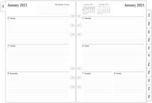 2023 weekly & monthly planner refill for a5 ring binder, 5-1/2″ x 8-1/4″, from january 2023 to december 2023, 6-hole punched
