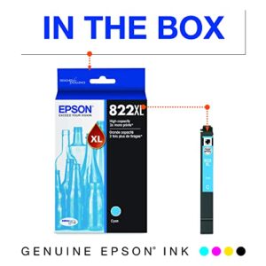 EPSON T822 DURABrite Ultra Ink High Capacity Cyan Cartridge (T822XL220-S) for Select Epson Workforce Pro Printers