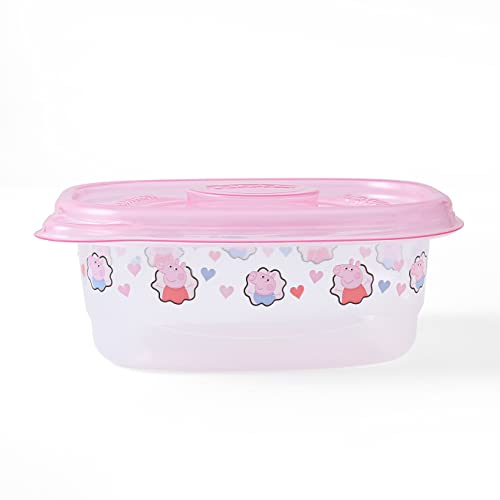 Glad for Kids Peppa Pig GladWare To Go Snack Storage Containers with Lids, 9oz 5ct | 9 oz Kids Snack Containers with Peppa Pig Design, 5 Count Set | Tight Seal Food Storage Containers for Food