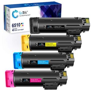 lxtek compatible toner cartridge replacement for xerox phaser 6510, workcentre 6515 high yield (1 black, 1 cyan, 1 magenta, 1 yellow, 4-pack)