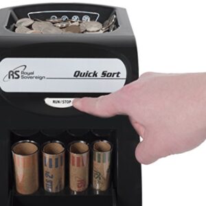 Royal Sovereign Electric Coin Sorter/Counter, Patented Anti-Jam Technology, 1 Row of Coin Counting (QS-2AN)