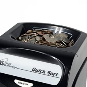 Royal Sovereign Electric Coin Sorter/Counter, Patented Anti-Jam Technology, 1 Row of Coin Counting (QS-2AN)