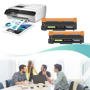 GREENBOX Compatible Toner Cartridge Replacement for Brother TN660 TN-660 TN630 for Brother HL-L2300D DCP-L2520DW DCP-L2540DW HL-L2360DW HL-L2320D HL-L2380DW MFC-L2707DW Printer (2 Black)