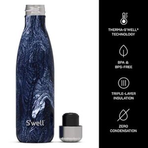 S'well Stainless Steel Water Bottle - 17 Fl Oz - Azurite Marble - Triple-Layered Vacuum-Insulated Containers Keeps Drinks Cold for 36 Hours and Hot for 18 - with No Condensation - BPA-Free