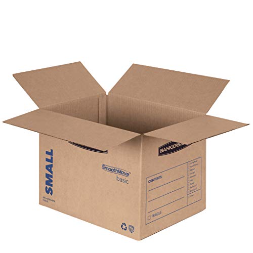 Bankers Box SmoothMove Basic Moving Boxes, Small, 16 x 12 x 12 Inches, 15 Pack (7713802) , Brown