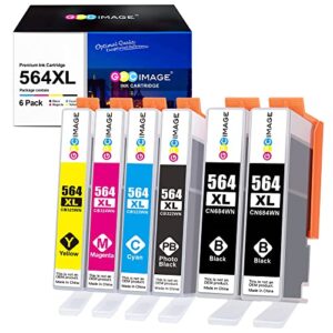 gpc image compatible ink cartridge replacement for hp 564xl 564 xl to use with deskjet 3520 3522 officejet 4620 photosmart 5520 6510 7520 7525 (2 black 1 cyan 1 magenta 1 yellow 1 photo black,6-pack)