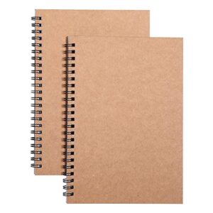 denset spiral notebooks college ruled, lined for memo diary journal, wirebound notepads 100 pages (50 sheets), 8.4 inches x 5.7 inches , 2 pcs