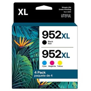 952xl ink cartridges combo pack replacement for hp 952 ink work with hp officejet pro 8710 7740 8720 8210 8715 8702 7720 8730 8740 8216 8725 8700 printer (4 pack)