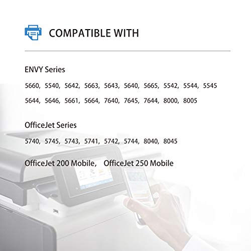 TEINO 62XL Remanufactured Ink Cartridge Replacement for HP 62 62XL 62 XL for HP OfficeJet 200 250 Envy 7640 5660 7645 5540 5740 5643 5640 5642 5663 5665 8000 (Black, 2 Pack)