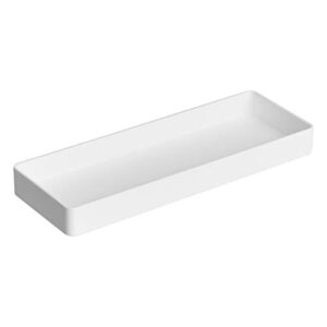 amazon basics plastic desk organizer – half accessory tray, white