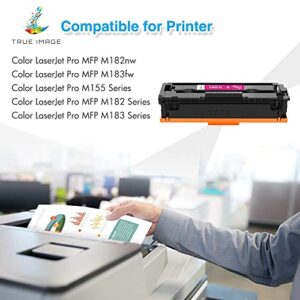 TRUE IMAGE Compatible Toner Cartridge Replacement for HP 215A W2310A for HP Color Pro M182nw M183fw M155 W2311A W2312A W2313A Printer Toner (Black Cyan Yellow Magenta, 4-Pack)