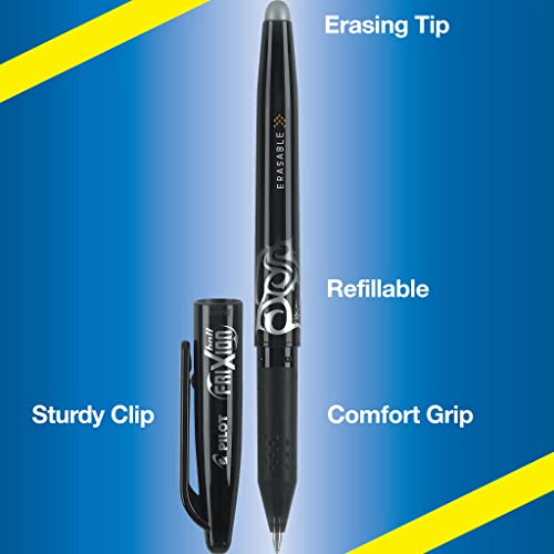 PILOT FriXion Ball Erasable & Refillable Gel Ink Stick Pens, Fine Point, Black Ink, 2-Pack (31553)