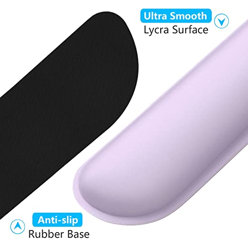 Dapesuom Enlarge Keyboard Wrist Rest Pad,Memory Foam Set Wrist Cushion Support for Easy Typing & Pain Relief,Mouse Wrist Pad,Anti-Slip Wrist Support for Gaming,Computer, Laptop, Office,Vanilla Purple