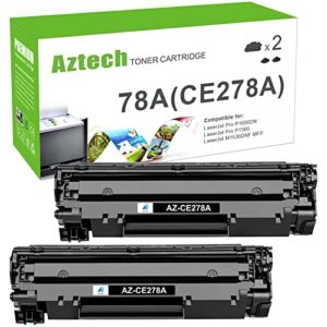 aztech compatible toner cartridge replacement for hp 78a ce278a used for hp p1606dn mfp m1536dnf p1606 1606dn m1536 p1560 p1566 toner printer ink (black, 2-pack)