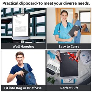 Sunnyclip Clipboard with Storage, Real Hinge & 2 Compartment, Letter Size Plastic Side Opening Lightweight Portable Slimcase Box, Smooth Writing for Paperwork Office Classroom Supply