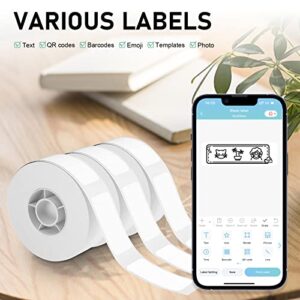 Jubilin D35 Label Maker Tape, Sticker Thermal Paper Self-Adhesive Label Tape Black on Transparent