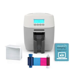 magicard 600 duo id card printer (dual-sided + supplies)