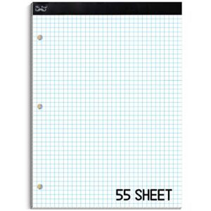 mr. pen- graph paper, grid paper pad, 4×4 (4 squares per inch), 8.5″x11″, 55 sheets, 3-hole punched, grid paper, graph paper pad, graphing paper, computation pads, drafting paper, blueprint paper