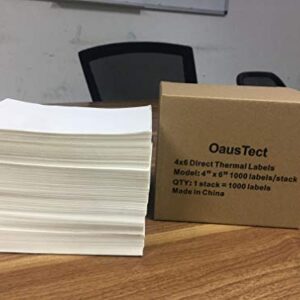 OausTect 4x6 Shipping Label 1000 Fanfold Labels for Rollo, Zebra Direct Thermal Printer, with Perforations